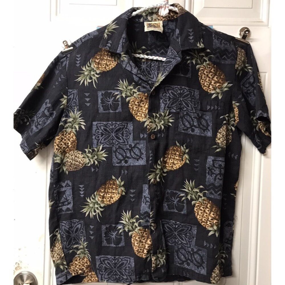 VTG Winnie Fashion Hawaiian Floral Aloha Shirt Made In Hawaii Mens Sz Medium